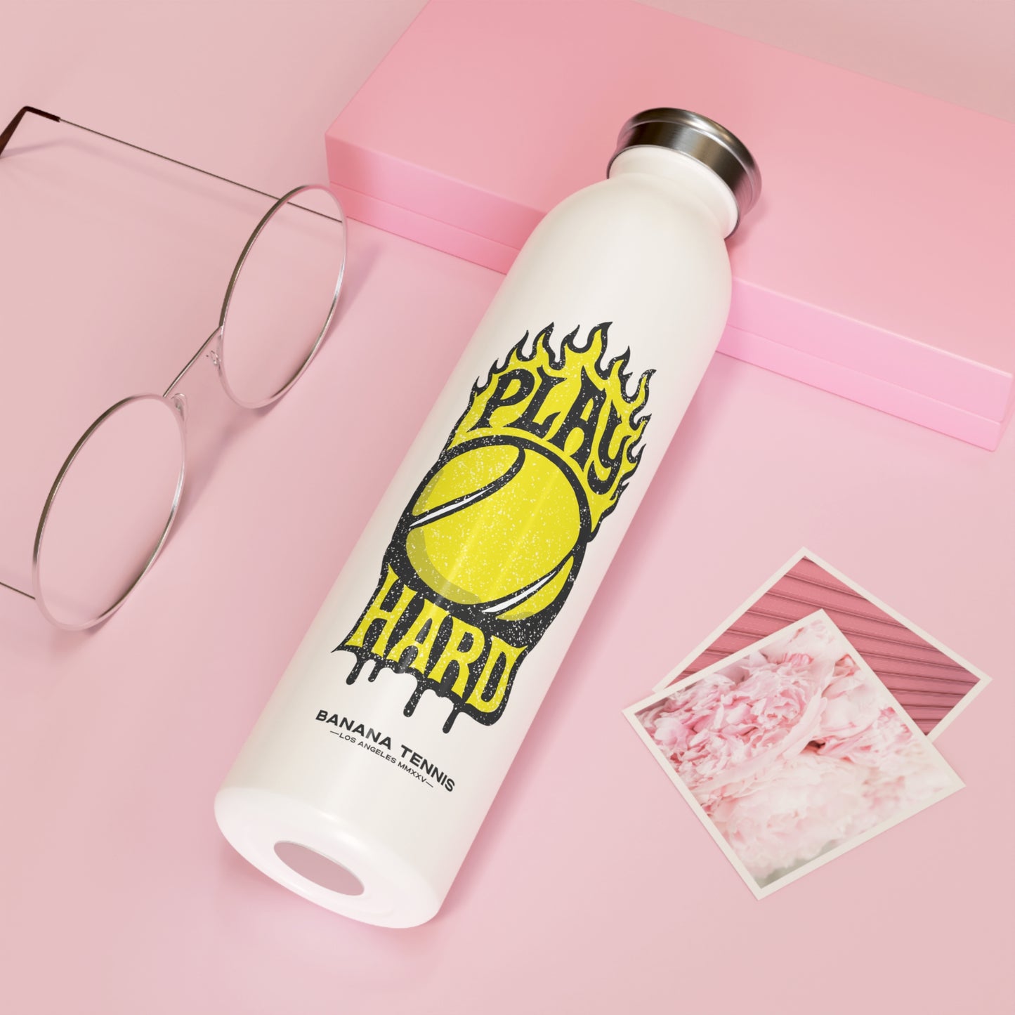 PLAY HARD · Slim Water Bottle