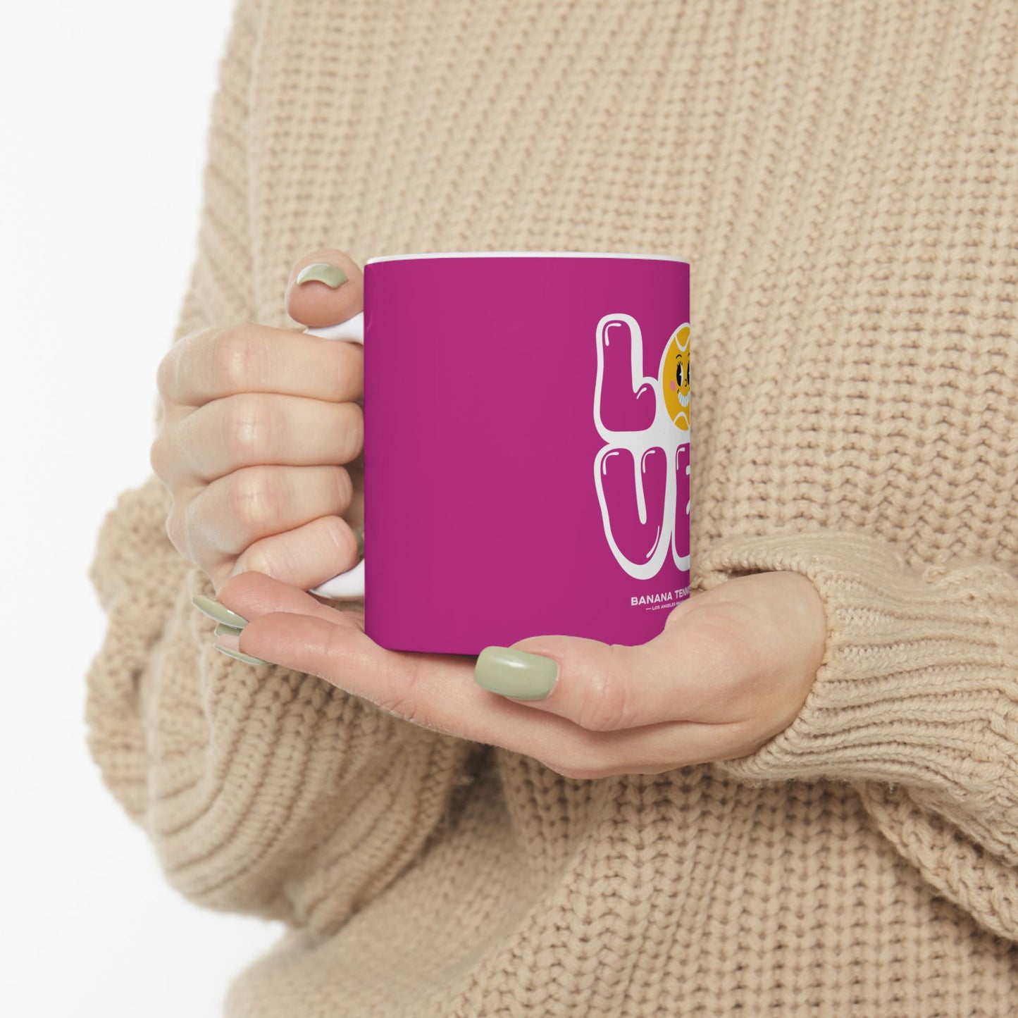 LOVE · Ceramic Mug · Dark Pink