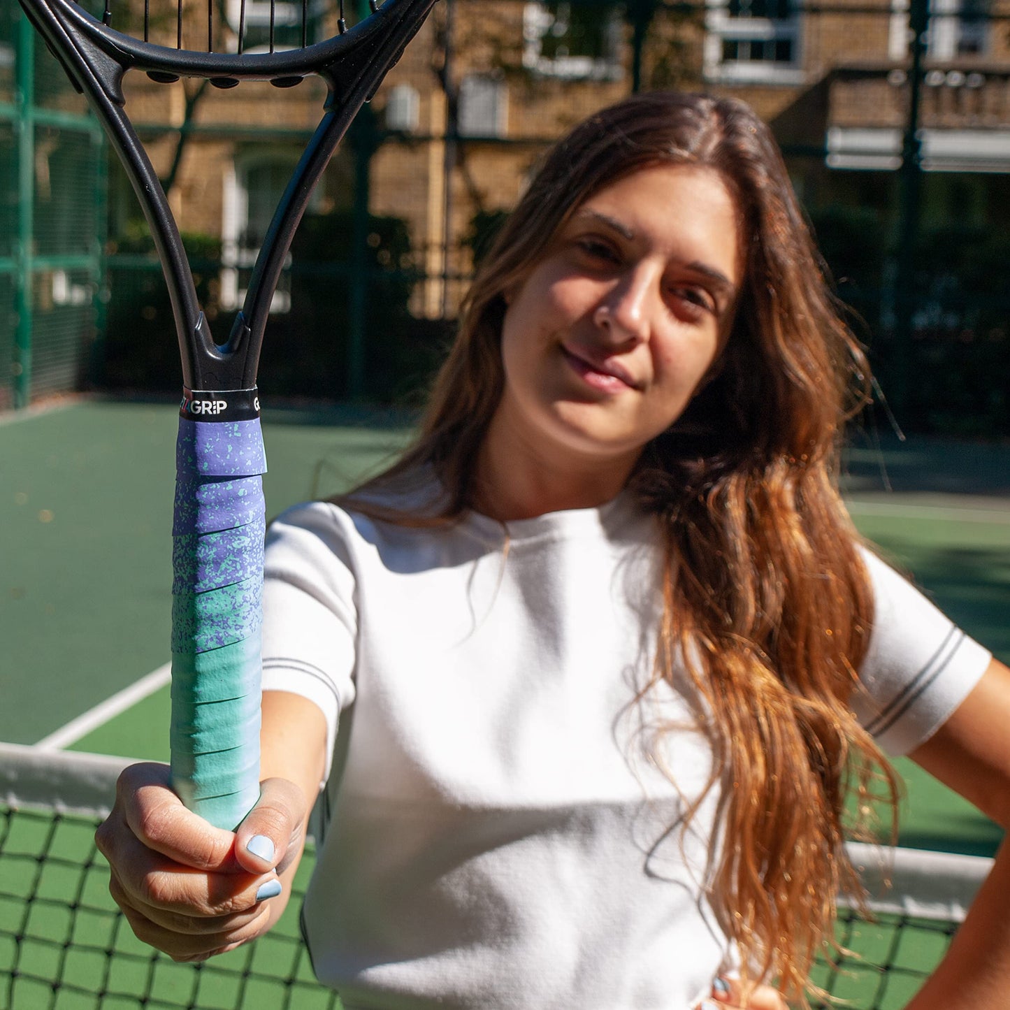 Tennis Racket Grip Tape - Mint + Purple