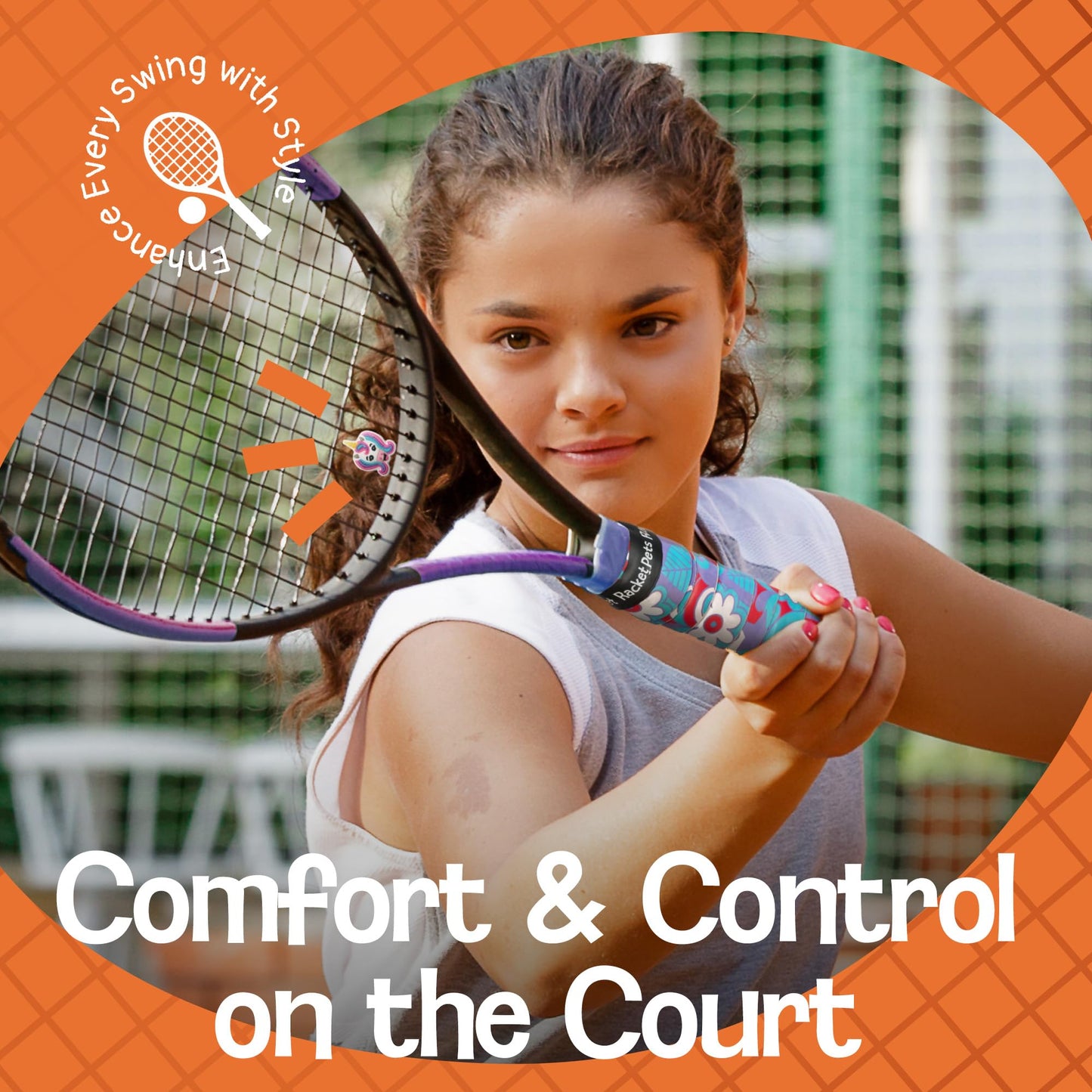 Tennis Racket Dampener & Matching Overgrip - Zebra