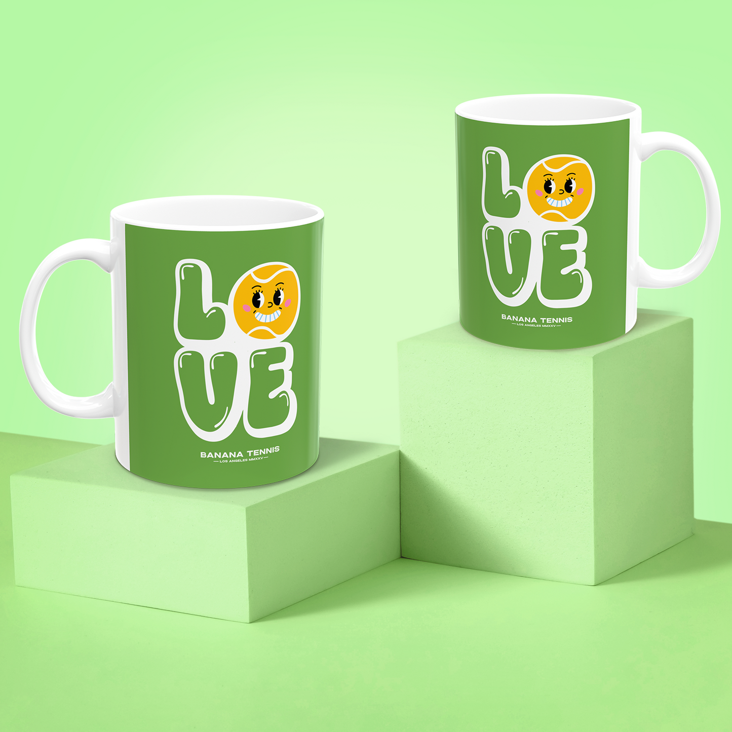 LOVE · Ceramic Tennis Mug · Green