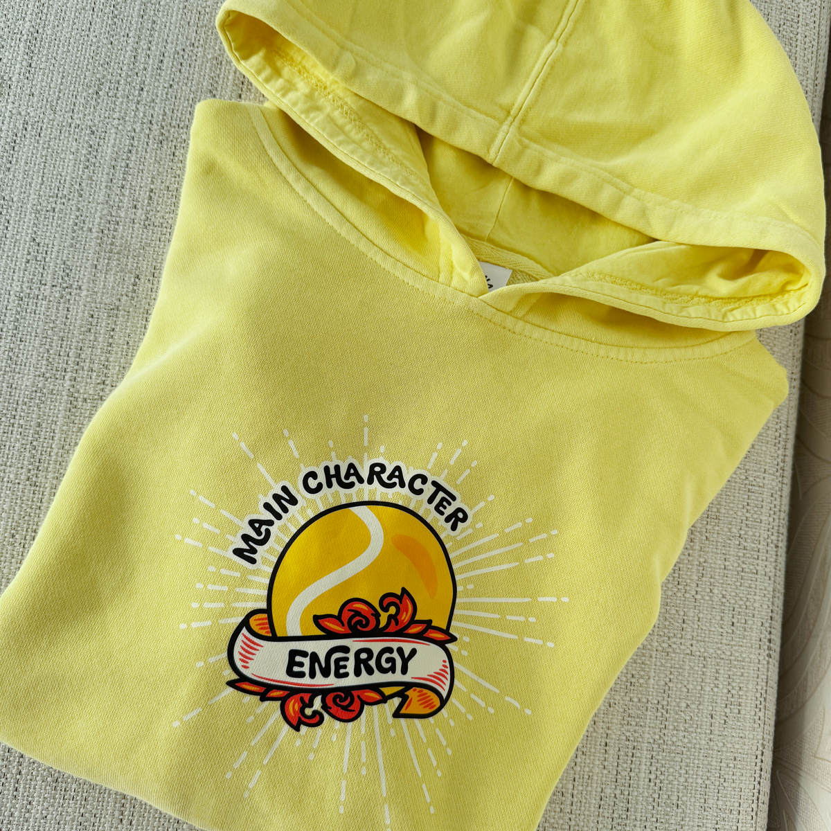 MAIN CHARACTER ENERGY · Vintage Wash Hoodie
