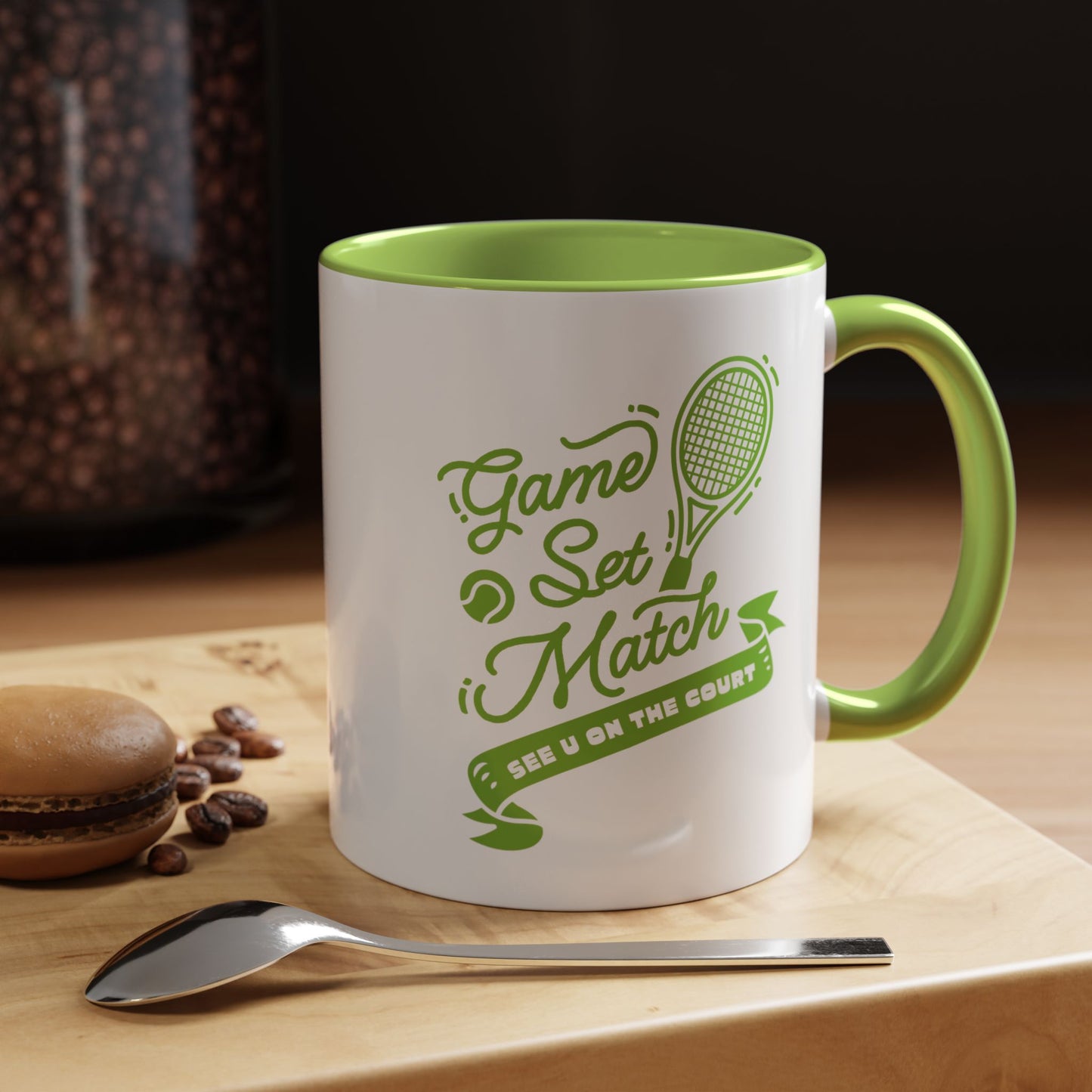 GAME SET MATCH · Tennis Mug · Green