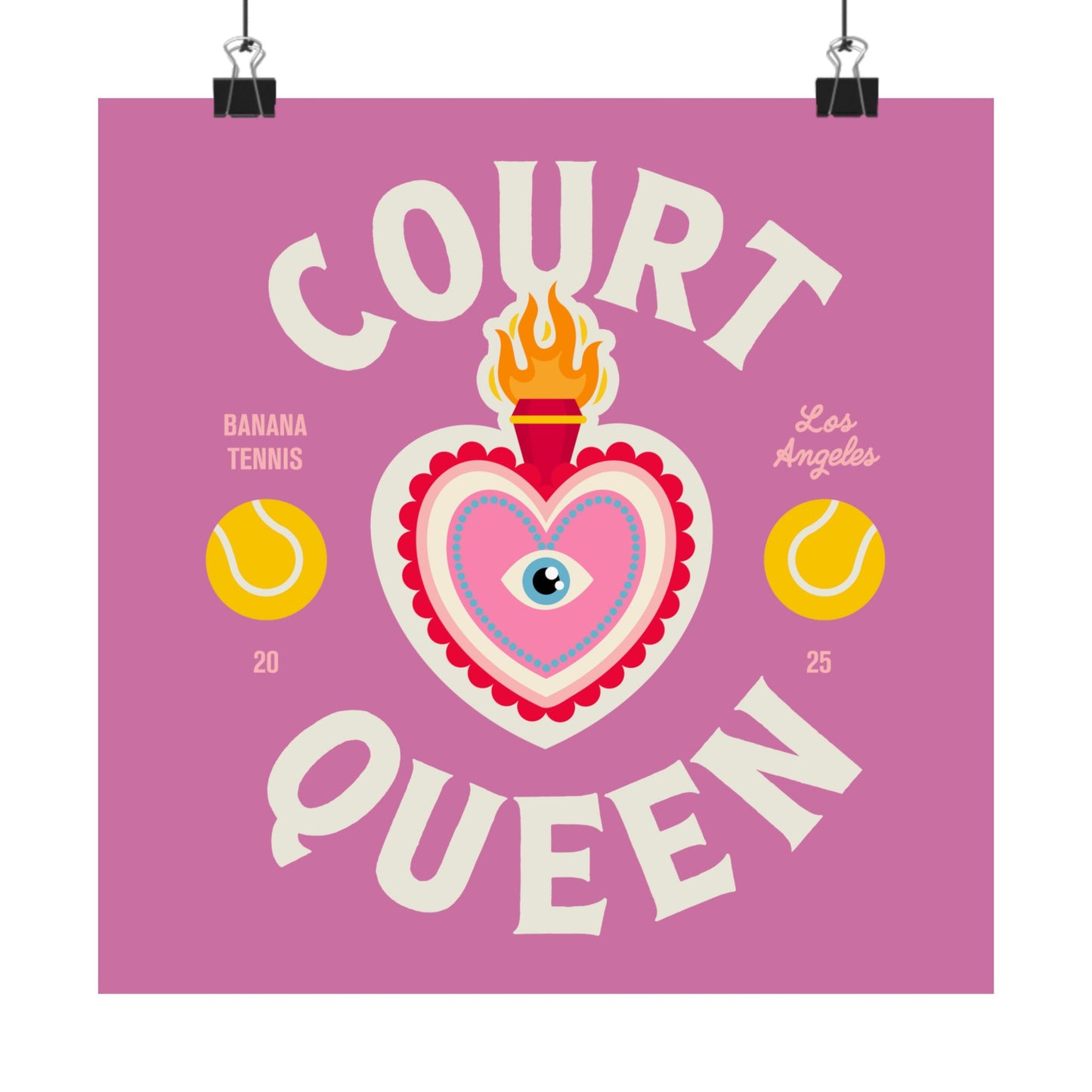COURT QUEEN Wall Art - Matte Vertical Posters for Sports Lovers, Tennis Decor, Gift for Athletes, Home Office, Gaming Room
