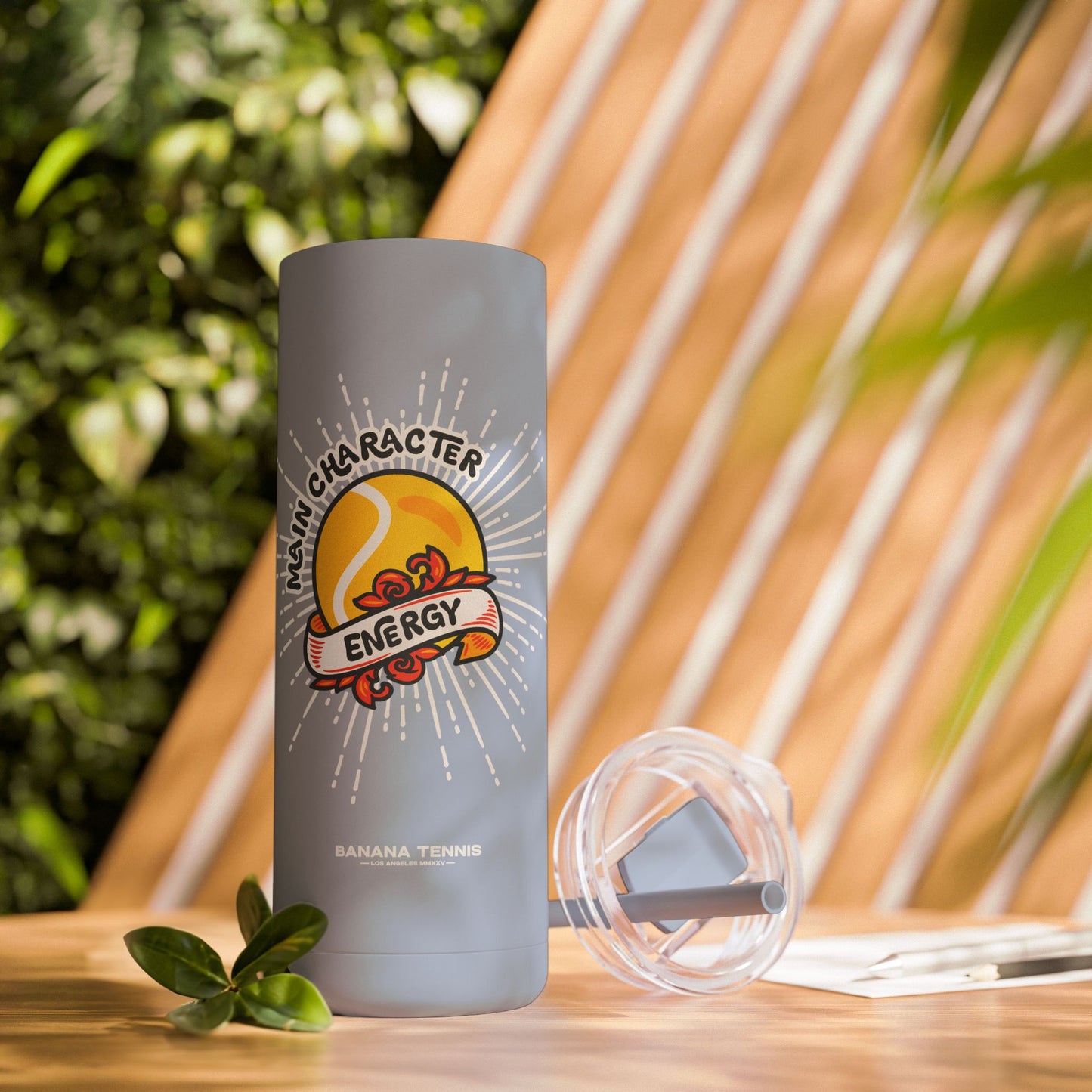 MAIN CHARACTER ENERGY · Skinny Matte Tumbler Dusty Blue