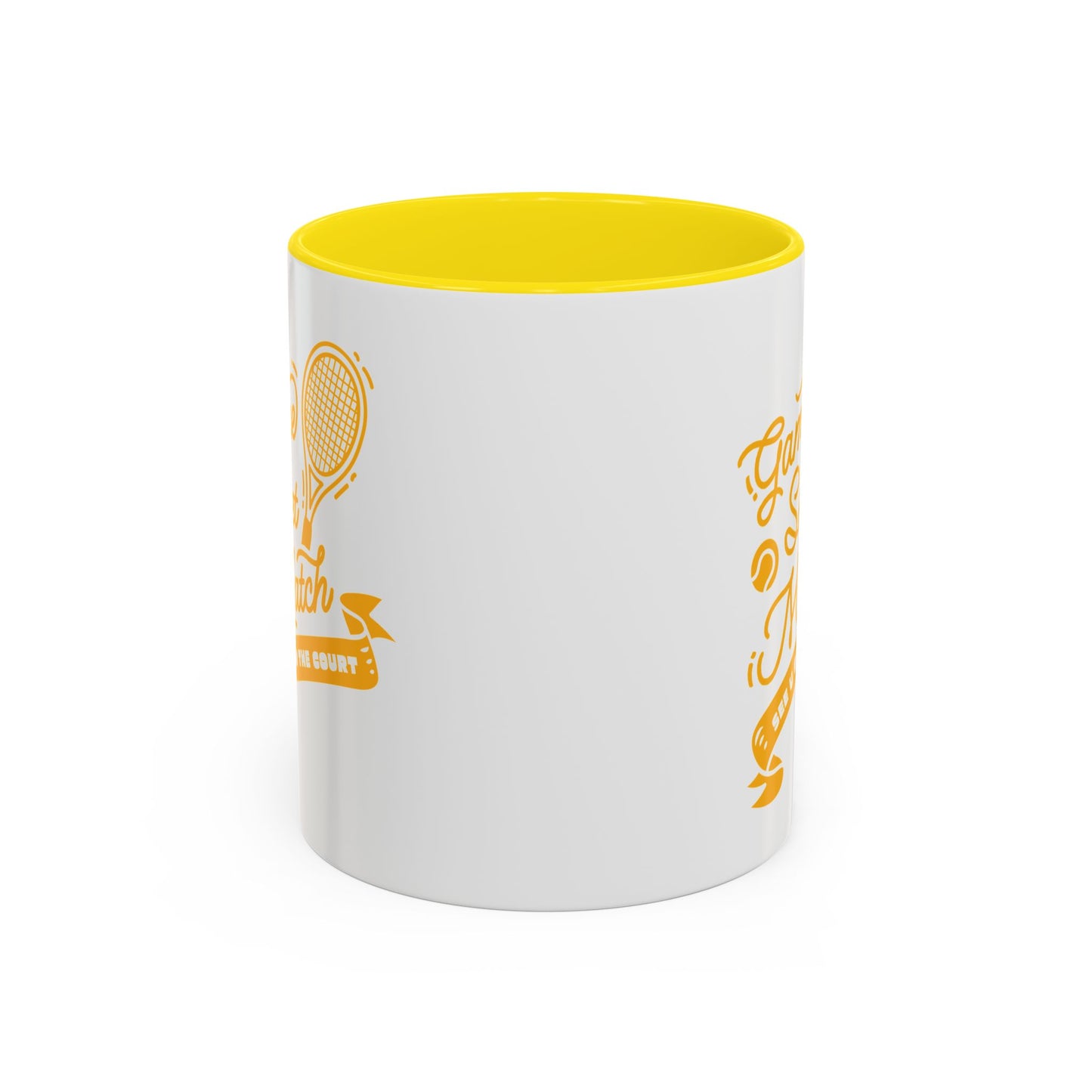 GAME SET MATCH · Tennis Mug · Yellow