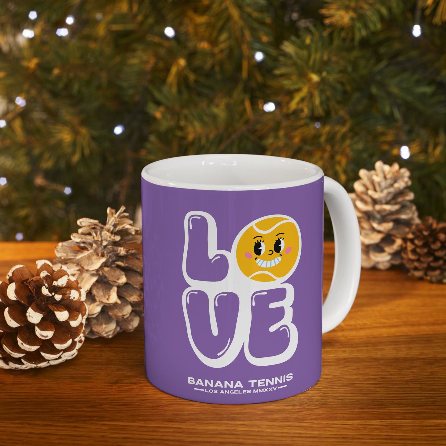LOVE · Ceramic Tennis Mug · Purple