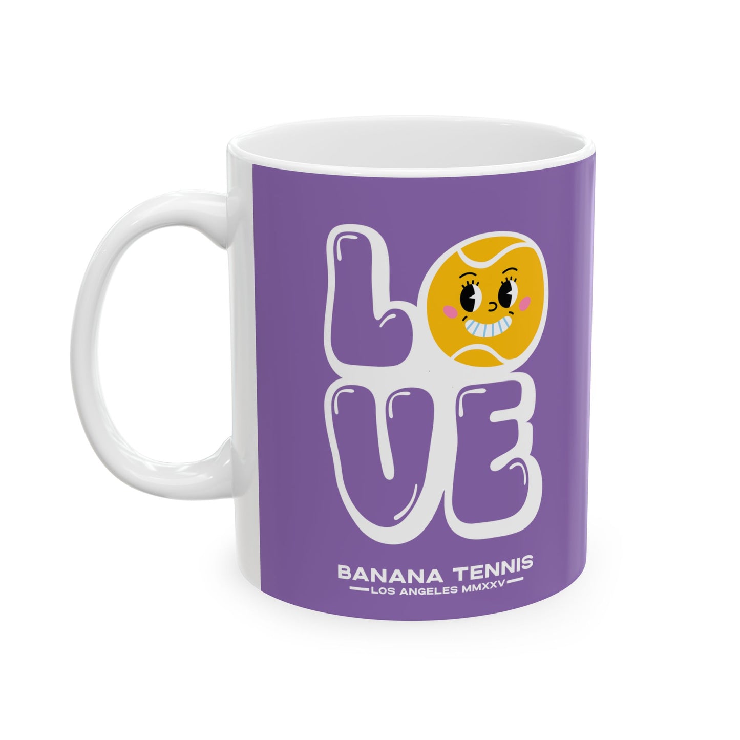 LOVE · Ceramic Tennis Mug · Purple