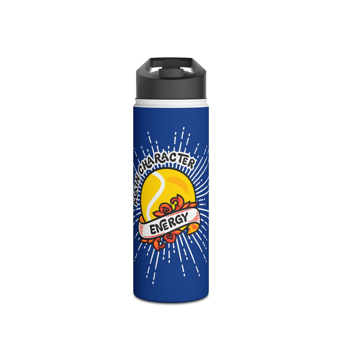 MAIN CHARACTER ENERGY · Water Bottle · Navy Blue