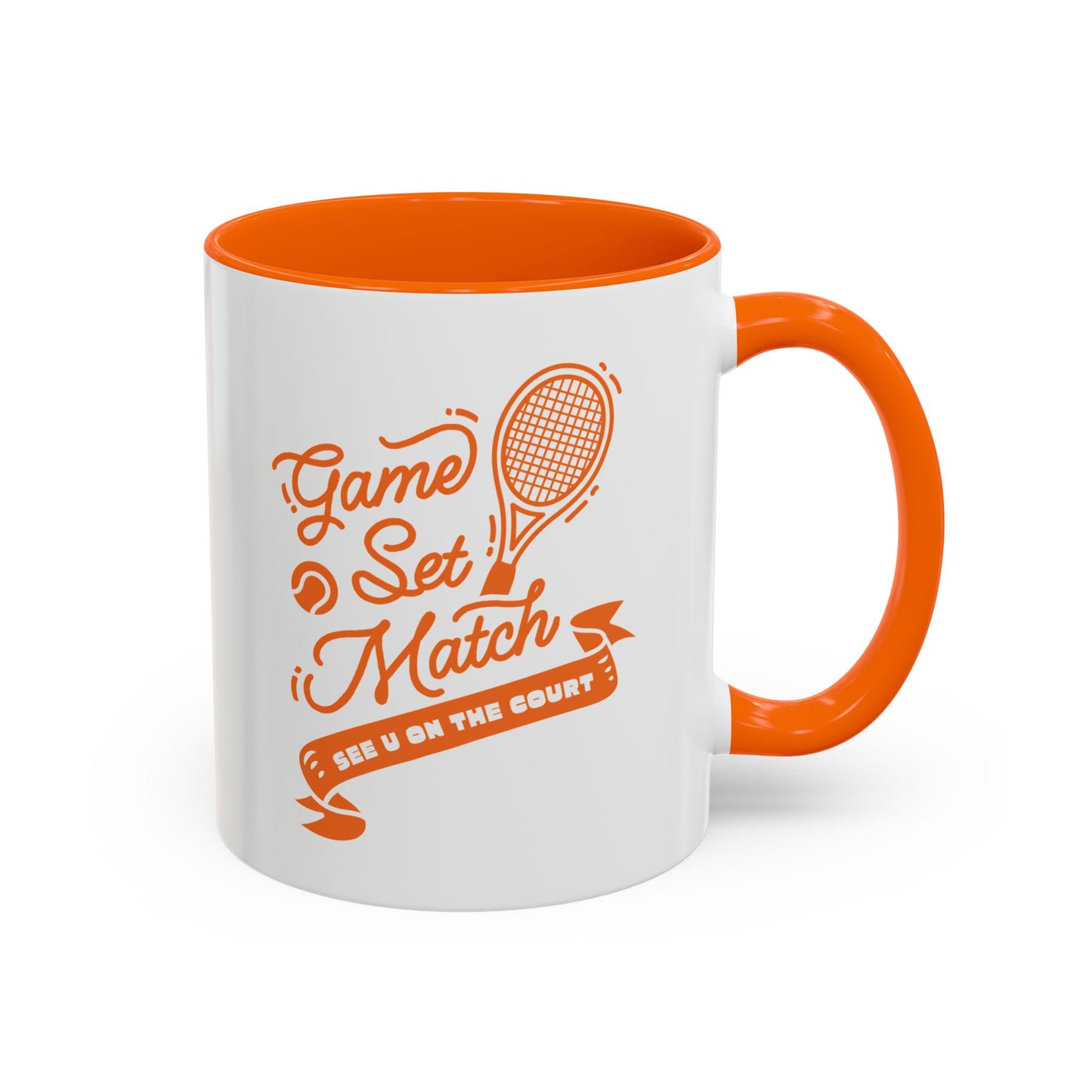 GAME SET MATCH · Tennis Mug · Orange