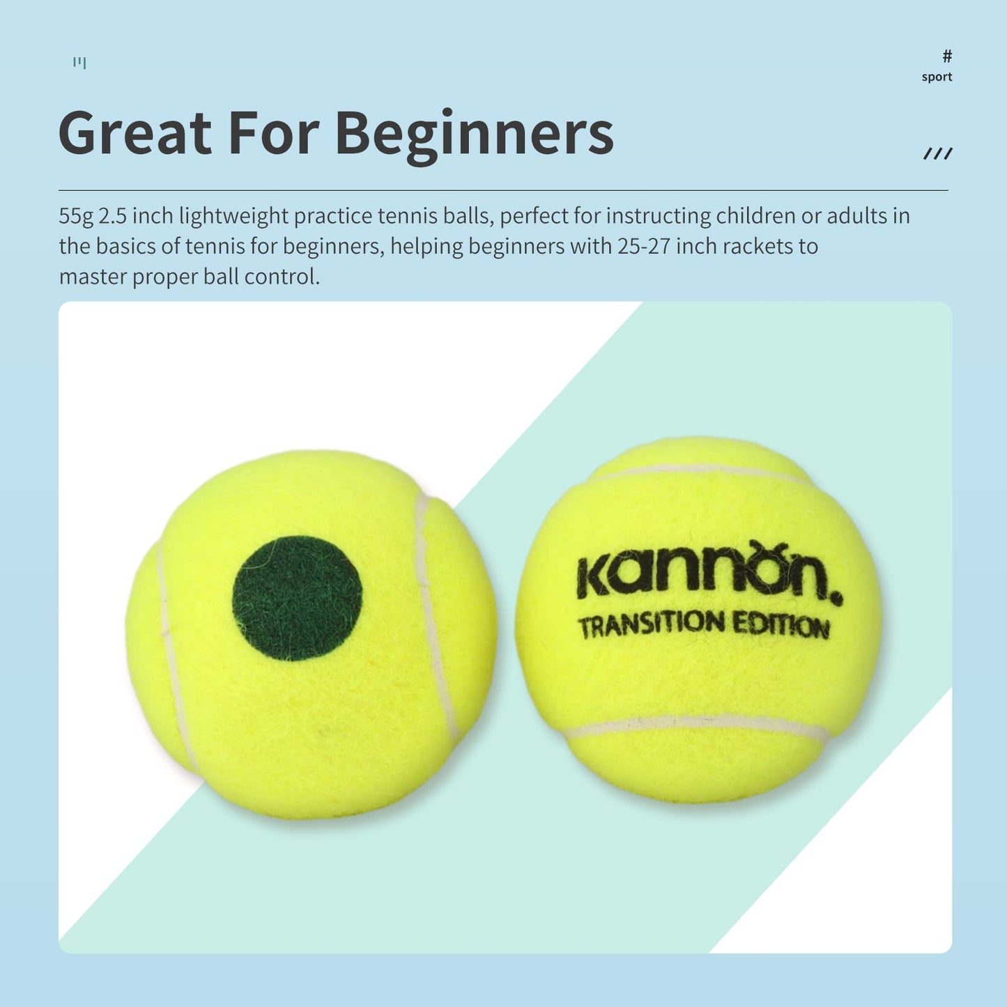 Green Dot Tennis Balls - 12 Pack