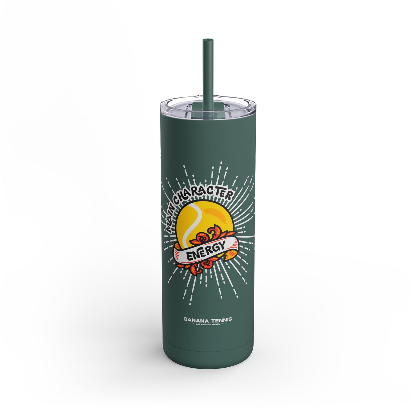 MAIN CHARACTER ENERGY · Skinny Matte Tumbler Deep Teal