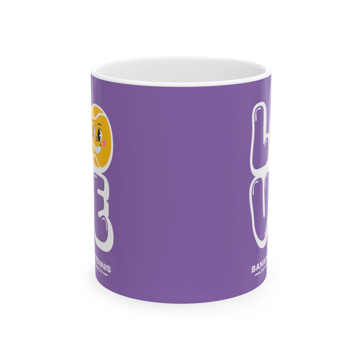 LOVE · Ceramic Tennis Mug · Purple