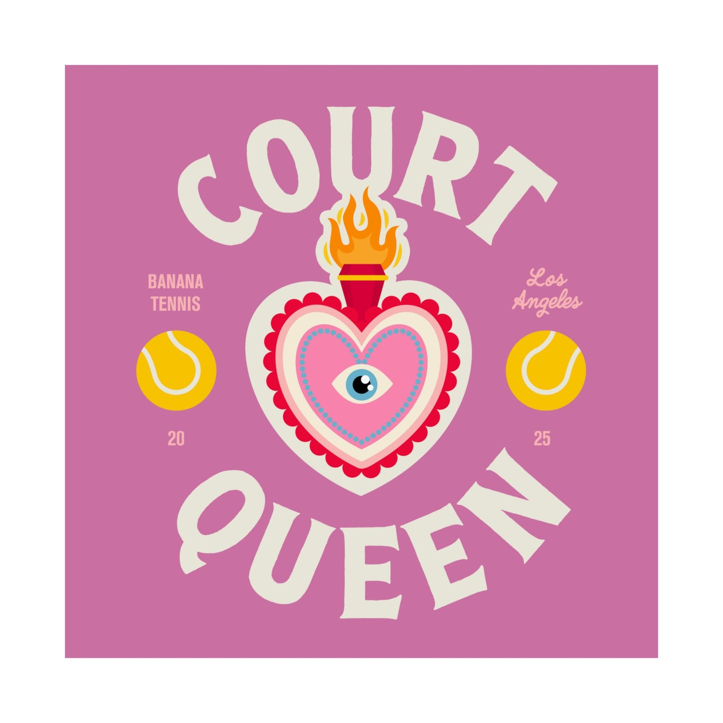 COURT QUEEN Wall Art - Matte Vertical Posters for Sports Lovers, Tennis Decor, Gift for Athletes, Home Office, Gaming Room