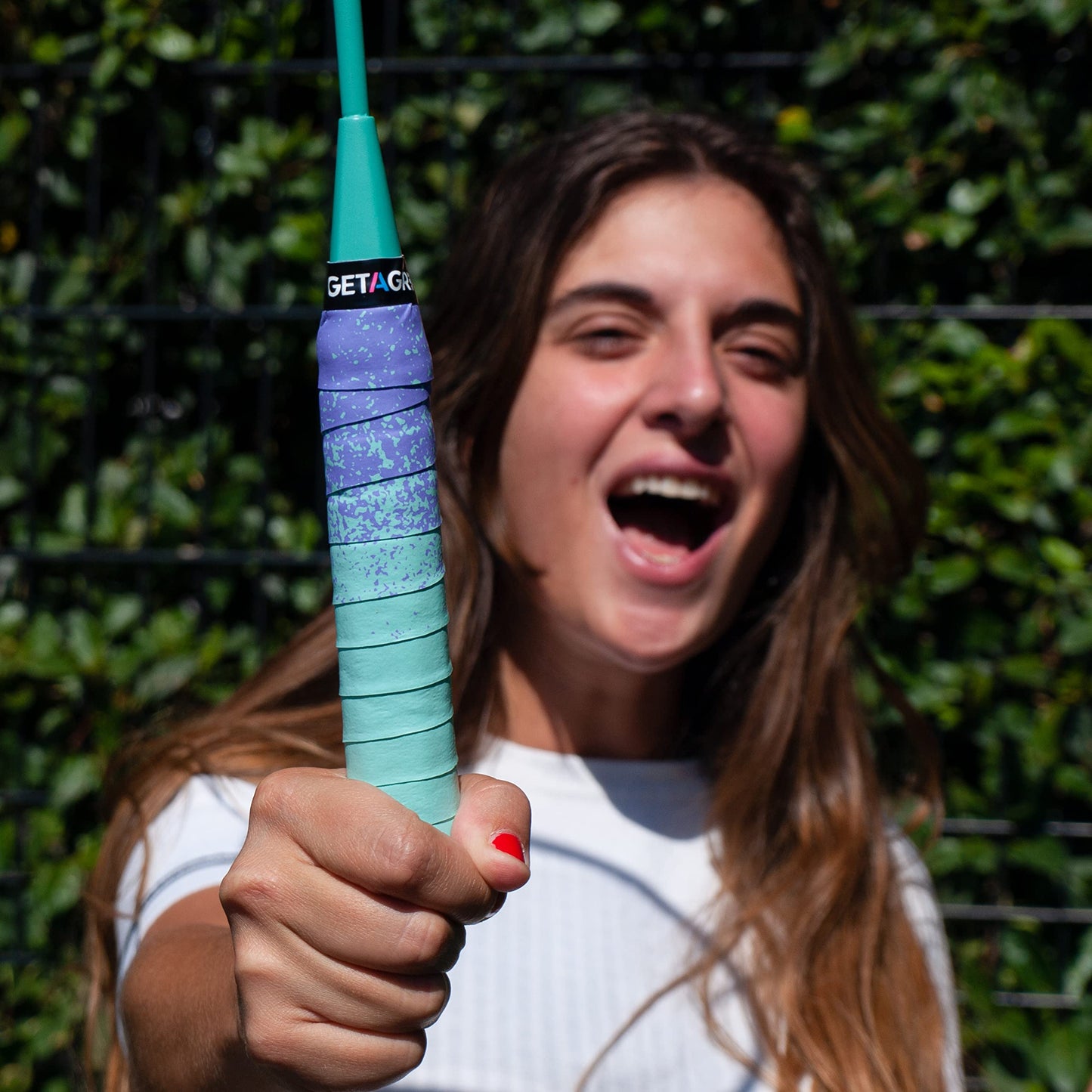 Tennis Racket Grip Tape - Mint + Purple