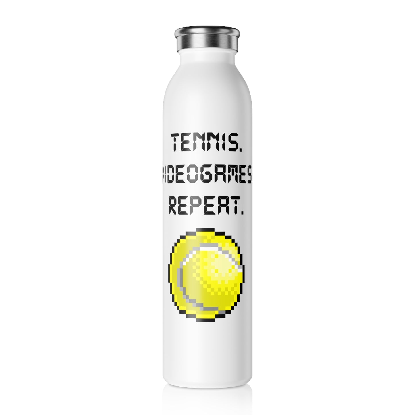 TENNIS. VIDEOGAMES. REPEAT - Slim Water Bottle White