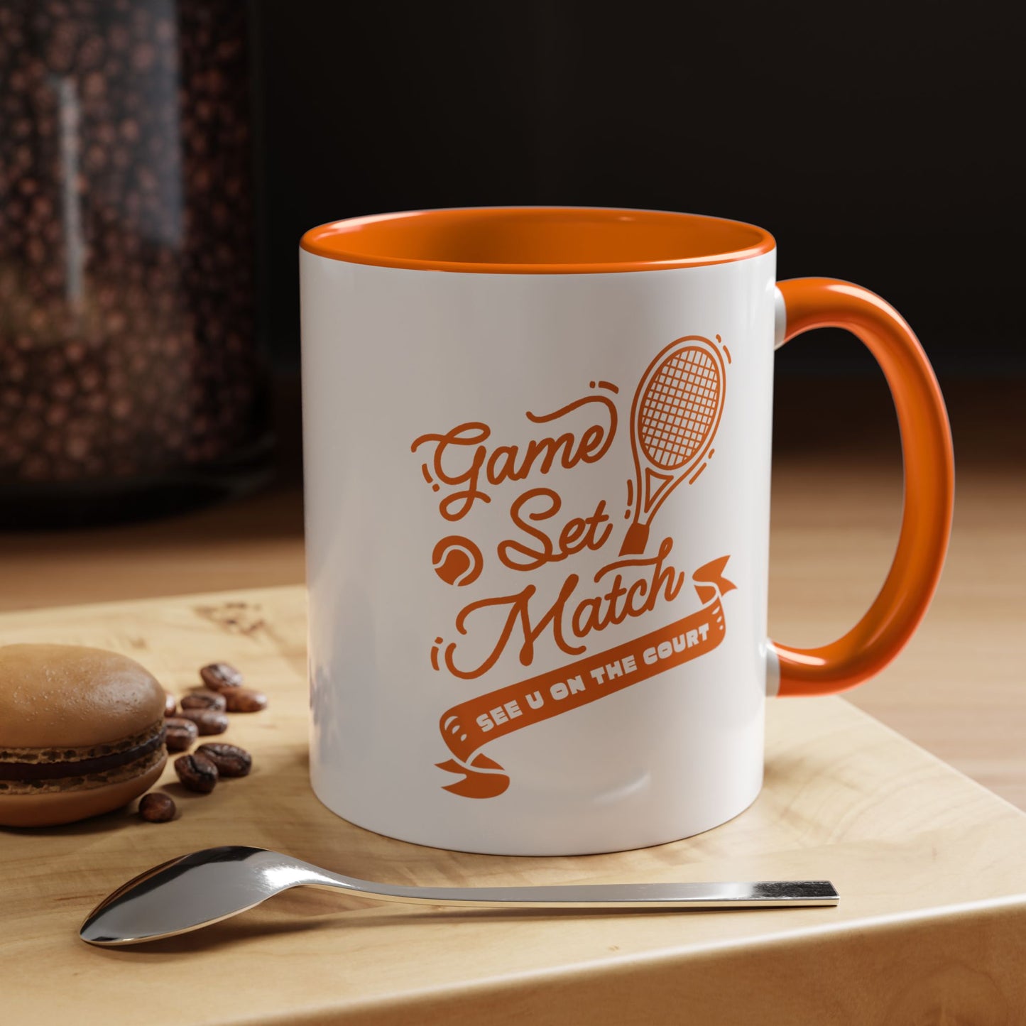 GAME SET MATCH · Tennis Mug · Orange
