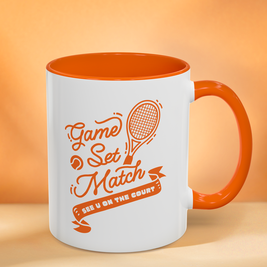 GAME SET MATCH · Tennis Mug · Orange