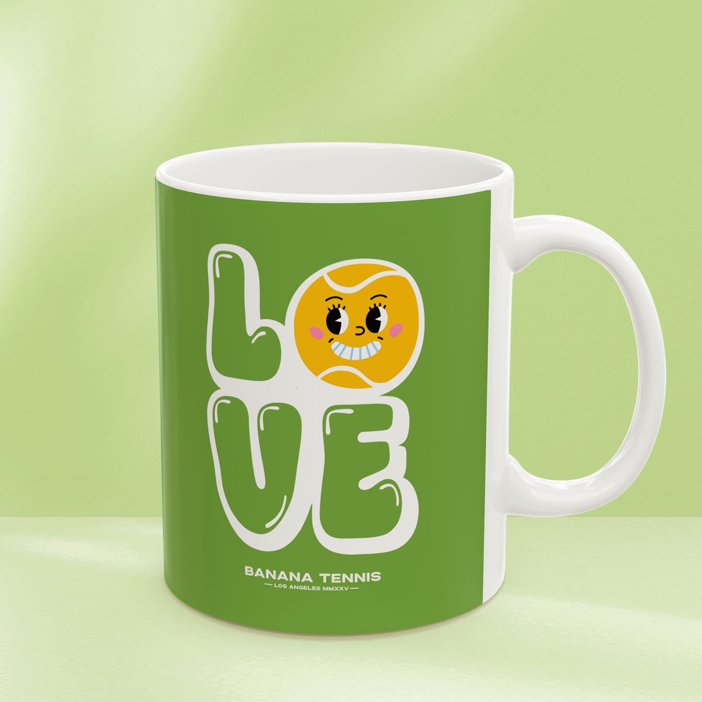 LOVE · Ceramic Tennis Mug · Green