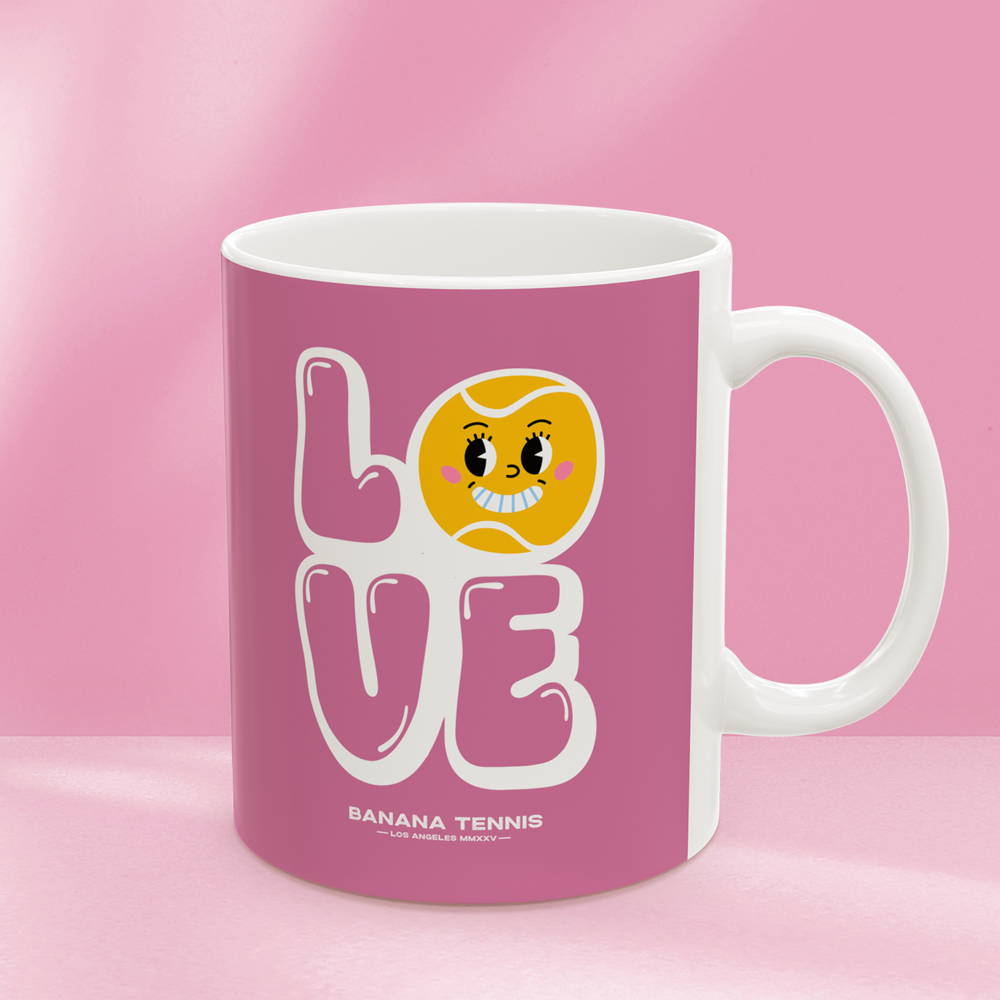LOVE · Ceramic Tennis Mug · Pink