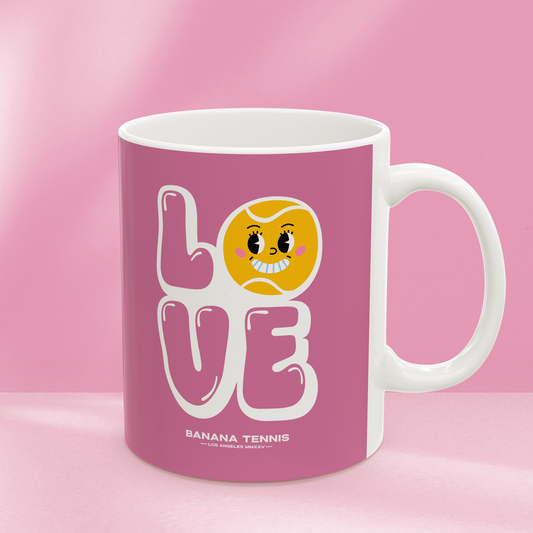 LOVE · Ceramic Tennis Mug · Pink