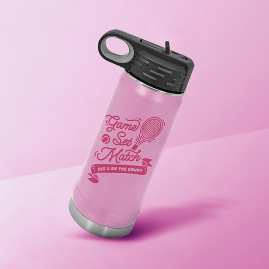 GAME SET MATCH · Stainless Steel Water Bottle - Pink