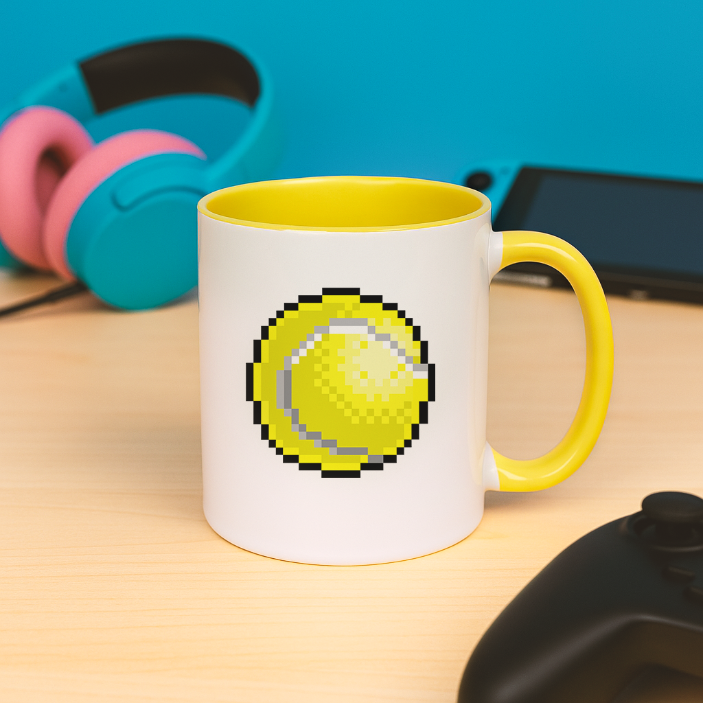 TENNIS. VIDEOGAMES. REPEAT Mug - Perfect for Gamers, Unique Gift for Birthdays, Retro Pixel Art Coffee Mugs, Fun Office Decor, 11oz & 15oz Sizes